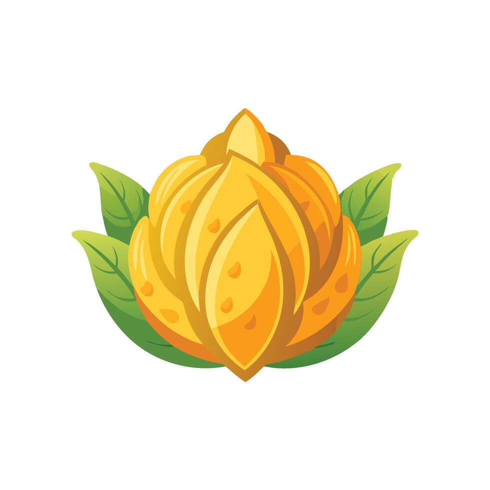 Buddha hand fruit isolated flat illustration on white background. vector