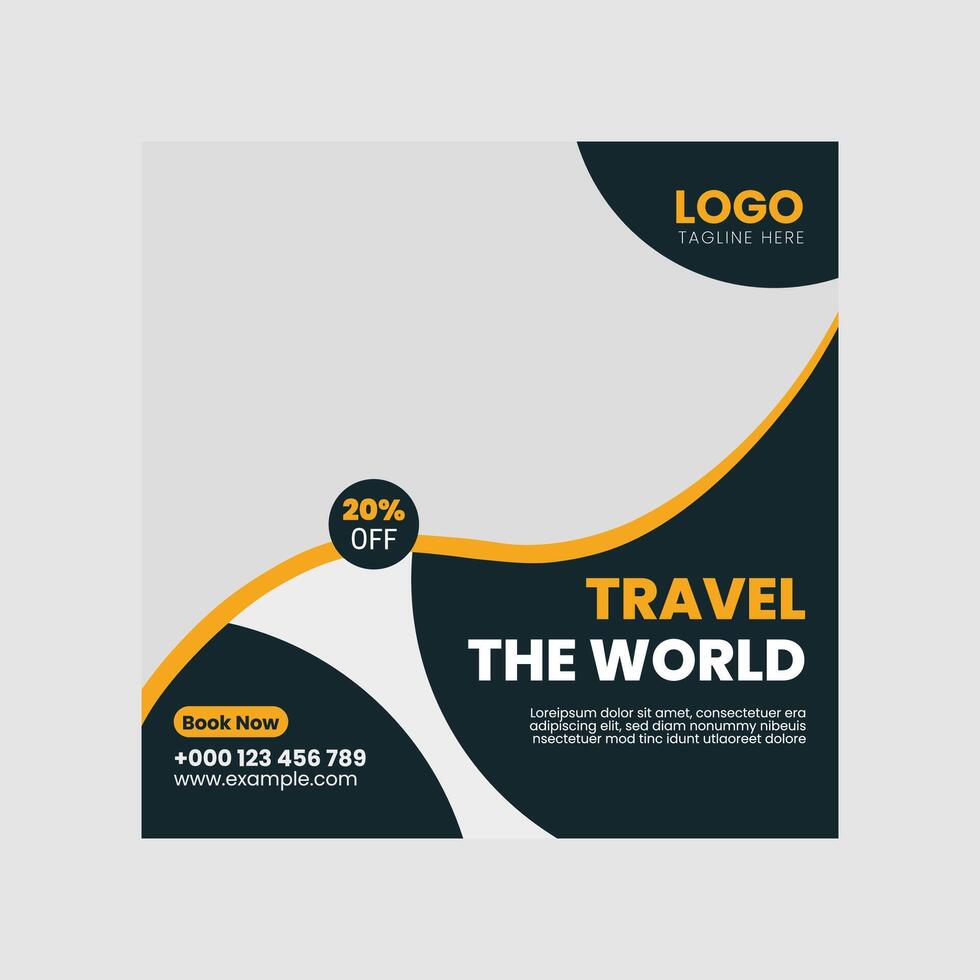 Examine The Global Social Media Template Or Banner vector