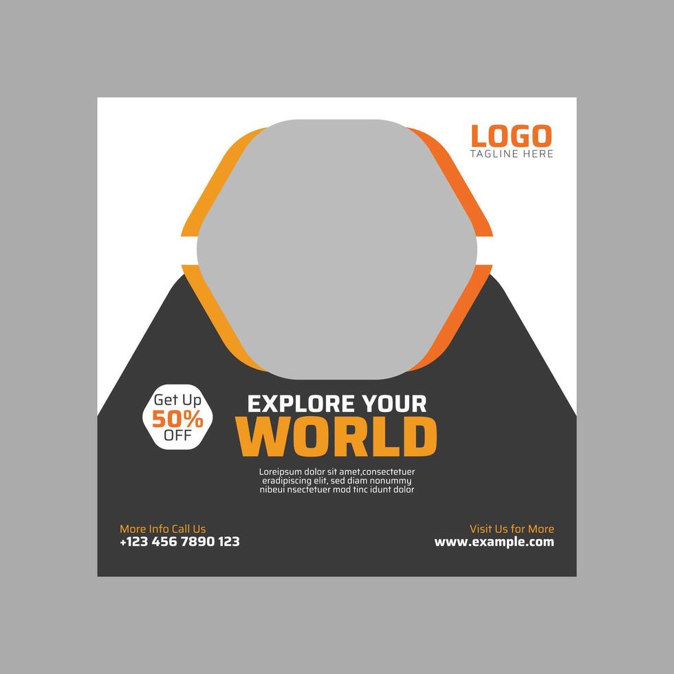 Example of a Web Banner Template for Social Media or Tour and Travel Article vector