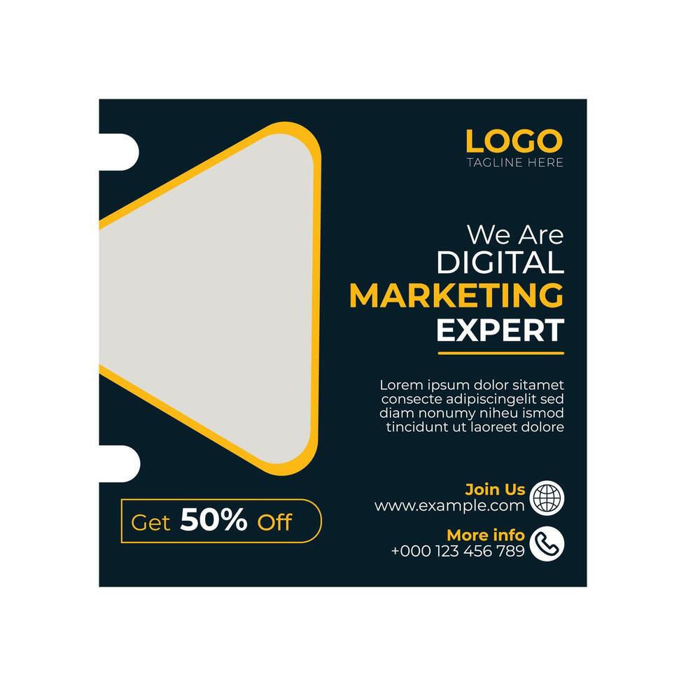Web banner template for business social media updates and a digital marketing specialist vector