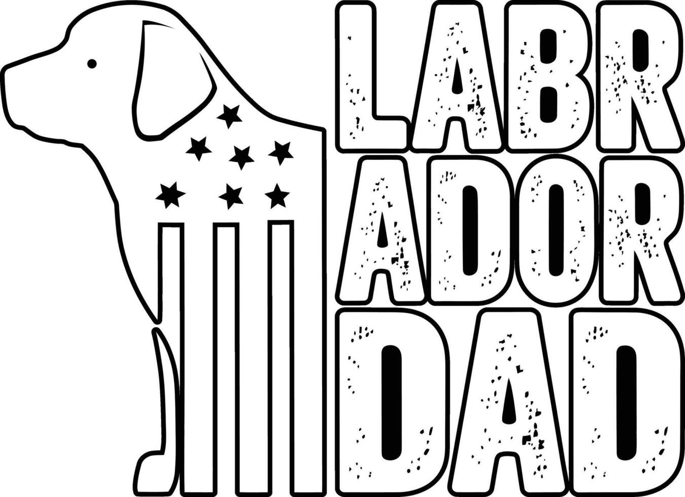Labrador Dad With American Flag, USA Flag With Dog T-shirt Design. vector