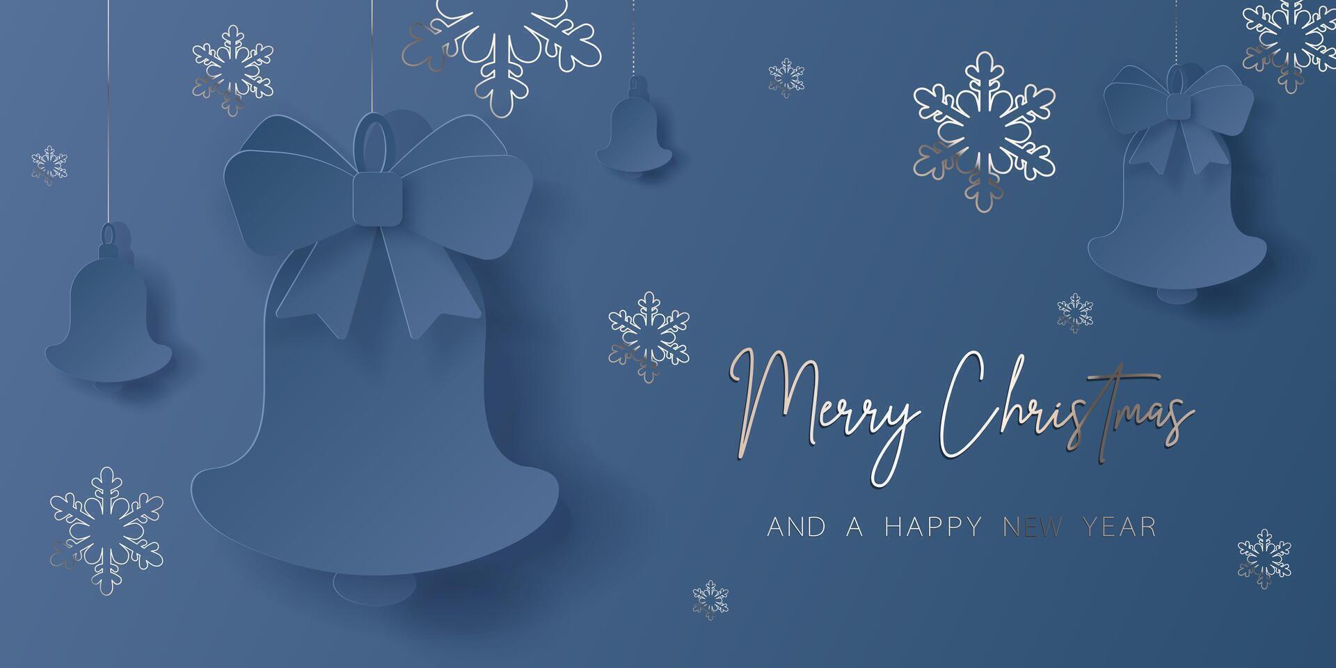 Merry christmas card banner frame background vector