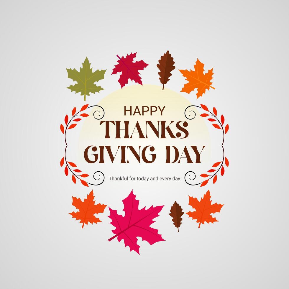 Happy thanksgiving day with social media post banner template luxury vector