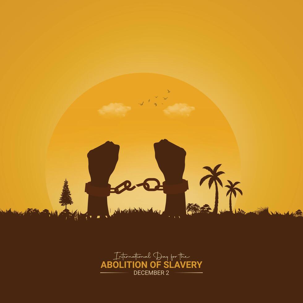 International Day for the Abolition of Slavery creative social media post vector