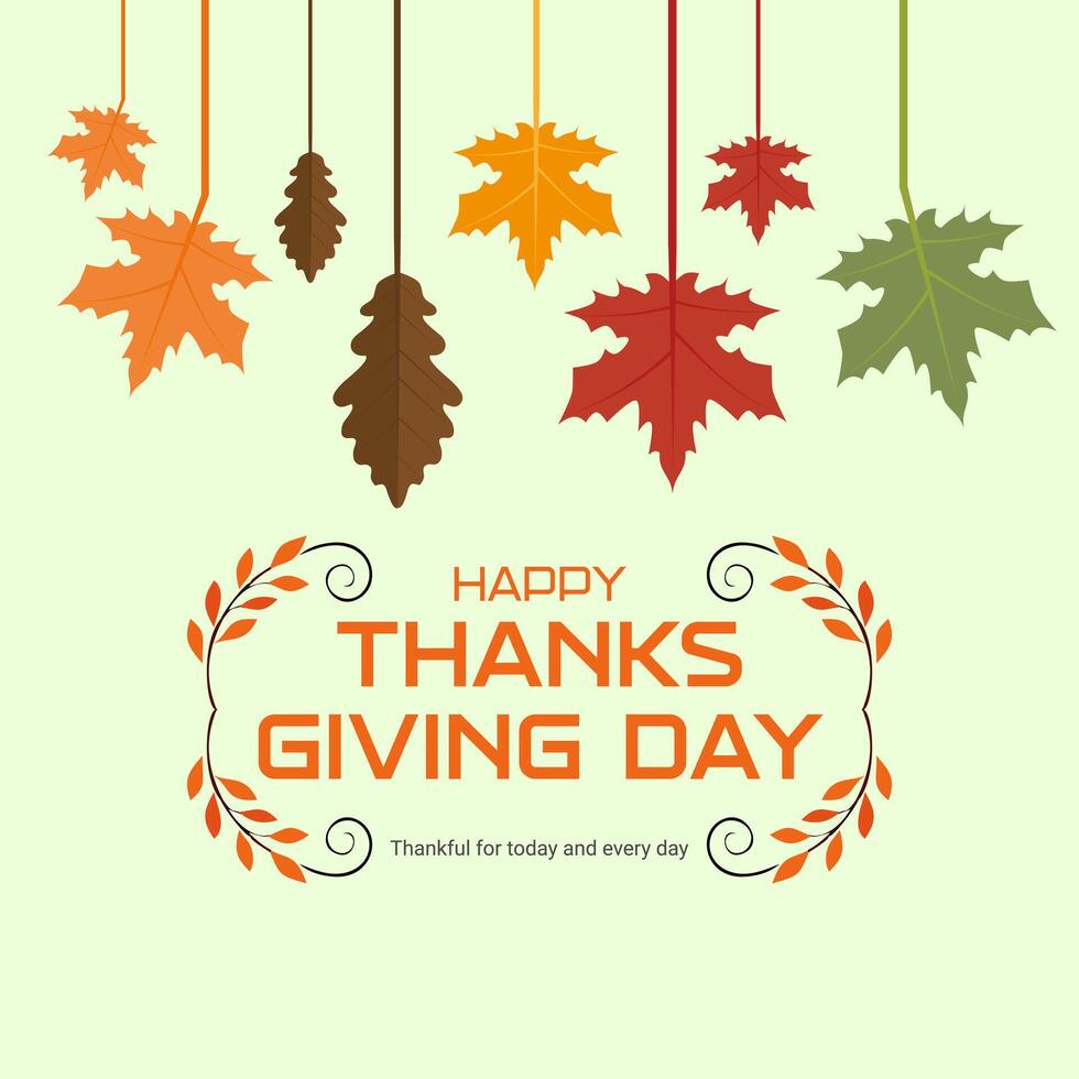 Happy Thanksgiving Day hanging maple Leaves. Background full of branches and hanging maple Leaves. suitable for Festive background vector