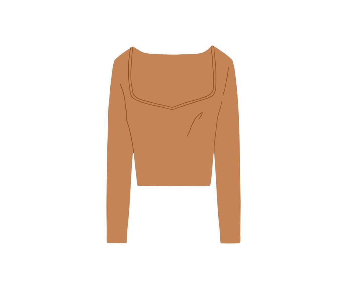 Hand drawn warm sweater, clothes. illustration in flat style. vector