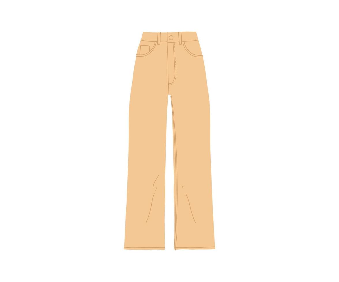 Pants drawn by hand. illustration in flat style. vector