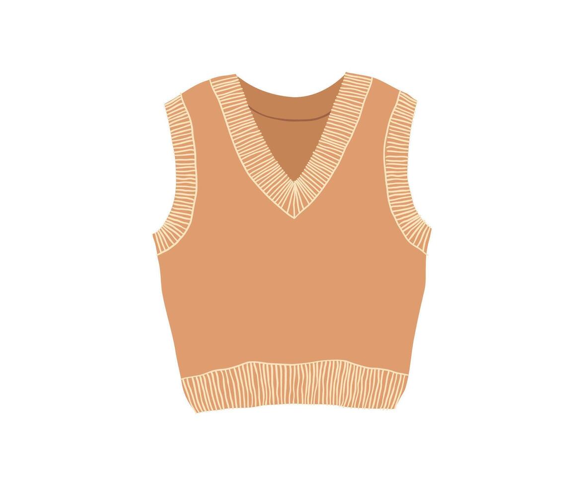 Hand drawn warm sweater, clothes. illustration in flat style. vector