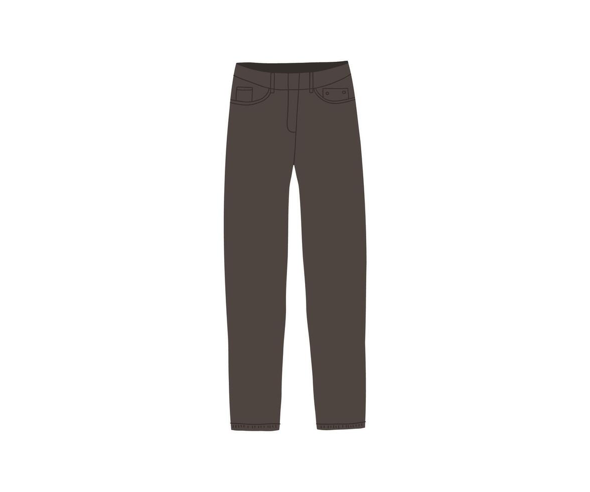 Pants drawn by hand. illustration in flat style. vector
