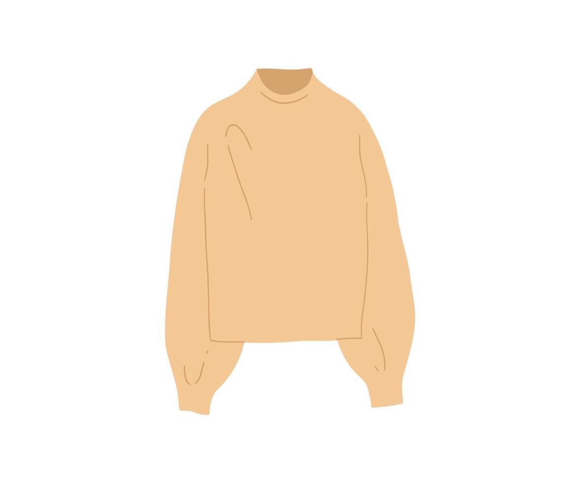 Hand drawn warm sweater, clothes. illustration in flat style. vector