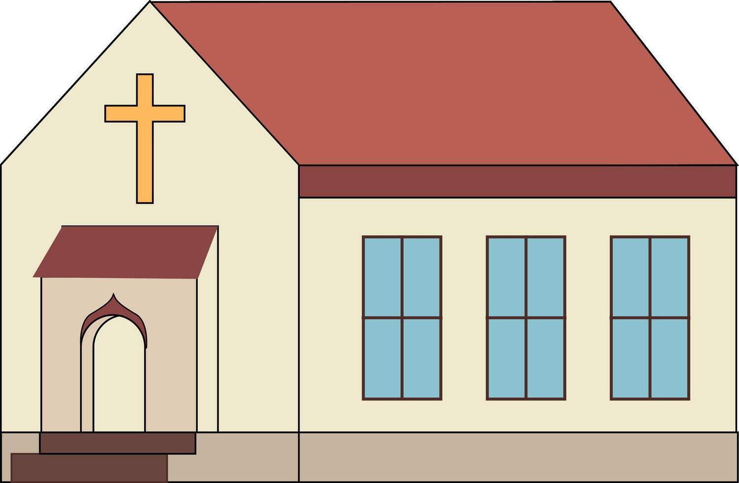 Church, temple, religious buildings. Serve for meetings parishioners, prayer and participation in sacraments. Places of worship and holding services. vector
