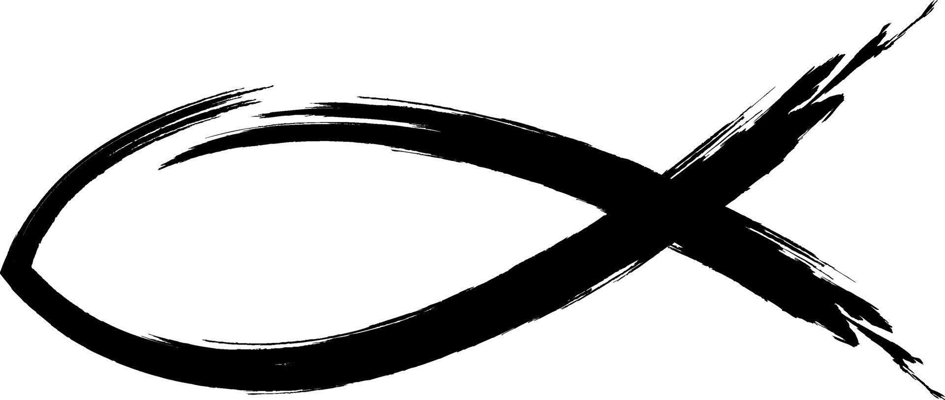 Fish symbol Christianity. Symbol faith and fellowship with God. Identification sign between Christian believers. Baptism and purification. Spiritual nourishment through faith and teachings Christ. vector