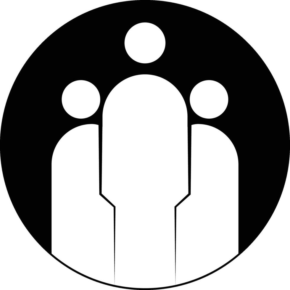 A black and white logo of a group of people vector