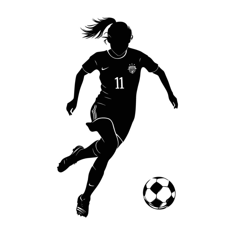Soccer girl player silhouette vector