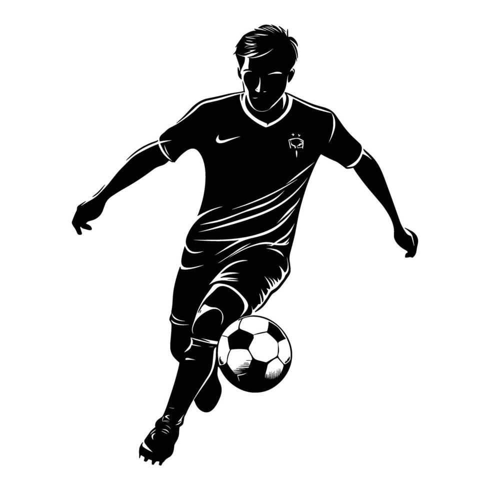 Soccer player silhouette vector