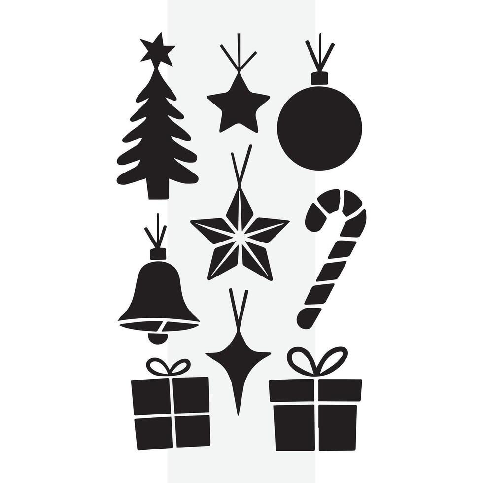 a set for christmas elements vector