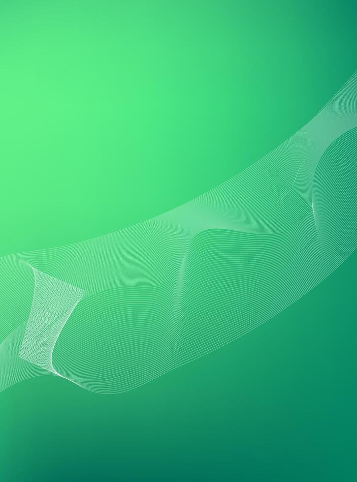 Abstract background design in green color with wave lines design. Wallpaper design vector