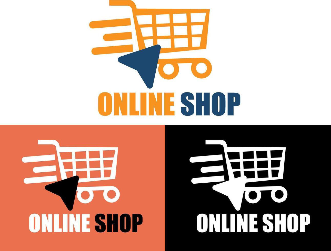 Online shop logo design. E-commerce logo design vector