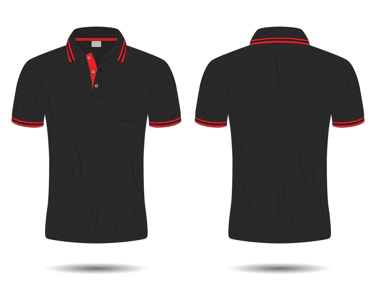 Modern Black Polo Shirt Mockup Front And Back View 50561325 Vector Art Modern Black Polo Shirt Mockup Front And Back View Free Vector