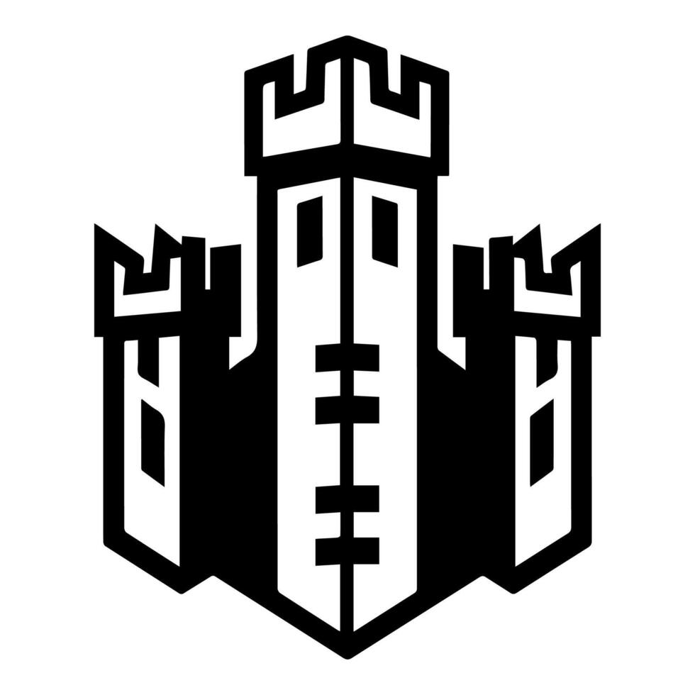 siege icon or modern line symbol. line art and icon design with bold outline. Black and white Pixel Perfect minimalistic symbol isolated white background. Silhouette simple thin sign vector