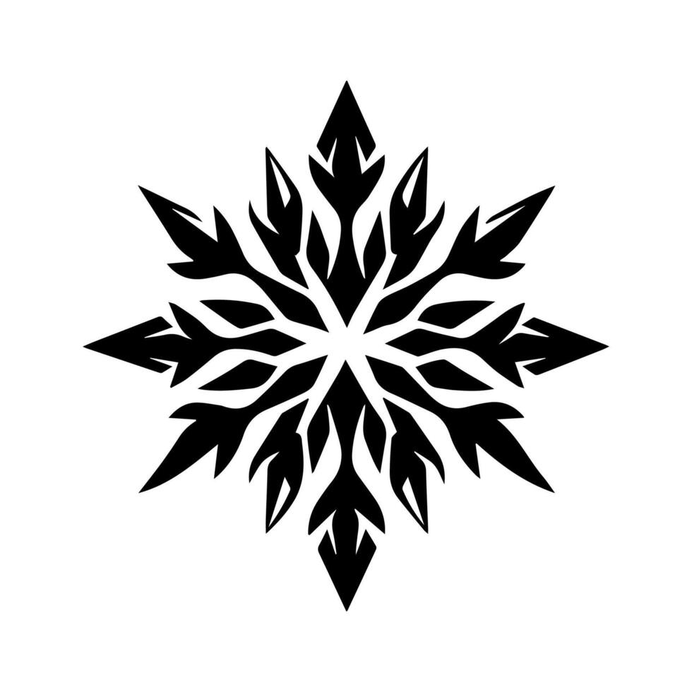 snowflake icon or modern line symbol. line art and icon design with bold outline. Black and white Pixel Perfect minimalistic symbol isolated white background. Silhouette simple thin sign vector