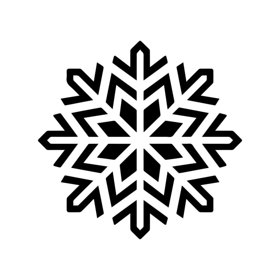 snowflake icon or modern line symbol. line art and icon design with bold outline. Black and white Pixel Perfect minimalistic symbol isolated white background. Silhouette simple thin sign vector