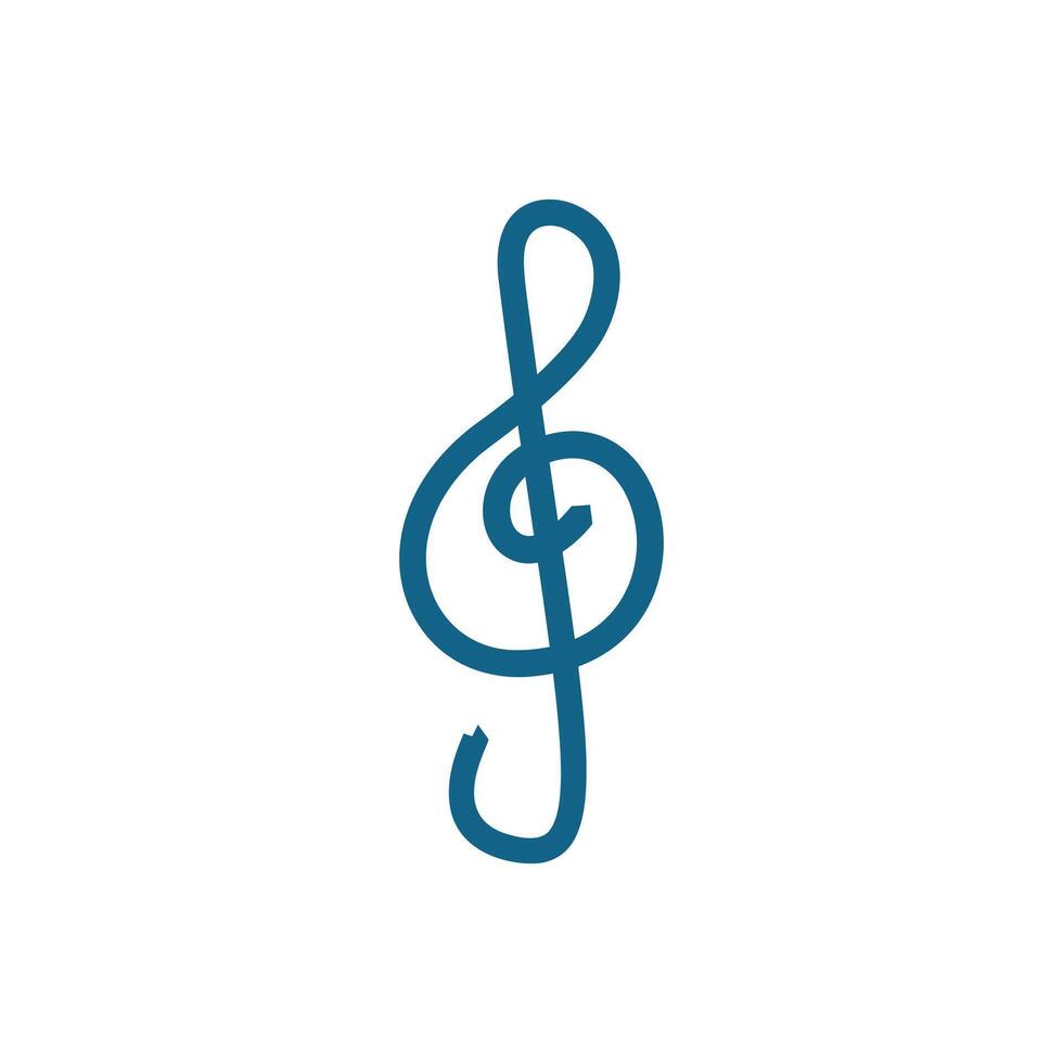 Treble clef icon isolated on white background. Music icon that can be used in multimedia designs. Music icon and symbol. Can be edited in eps10 format vector