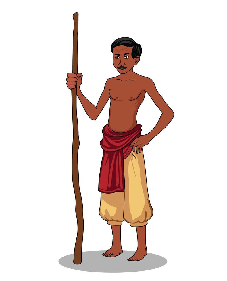 Character design of a villlage black man vector