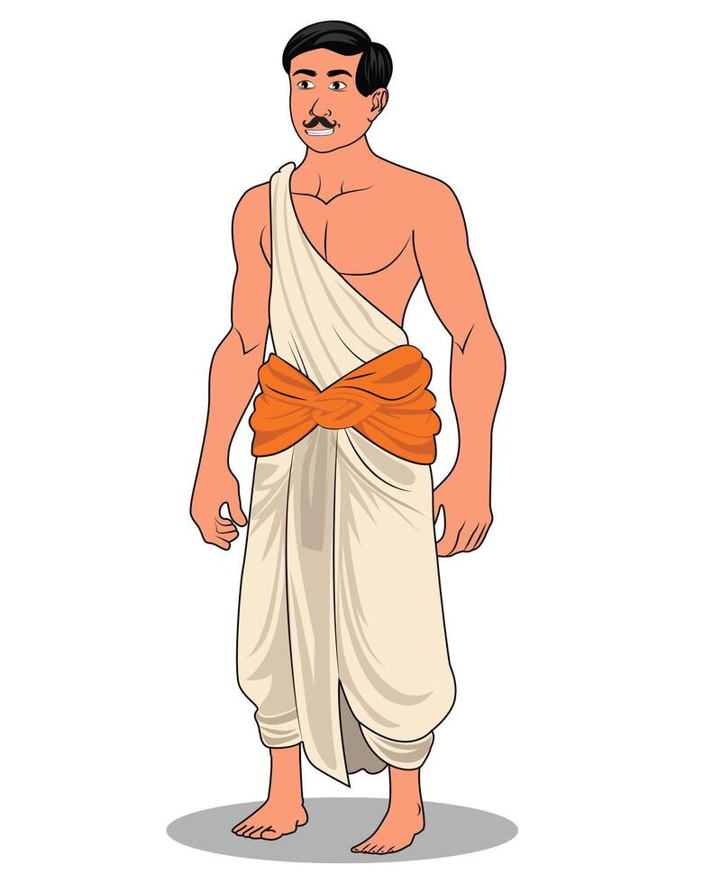Illustrating a Village Man in Cartoon Style vector