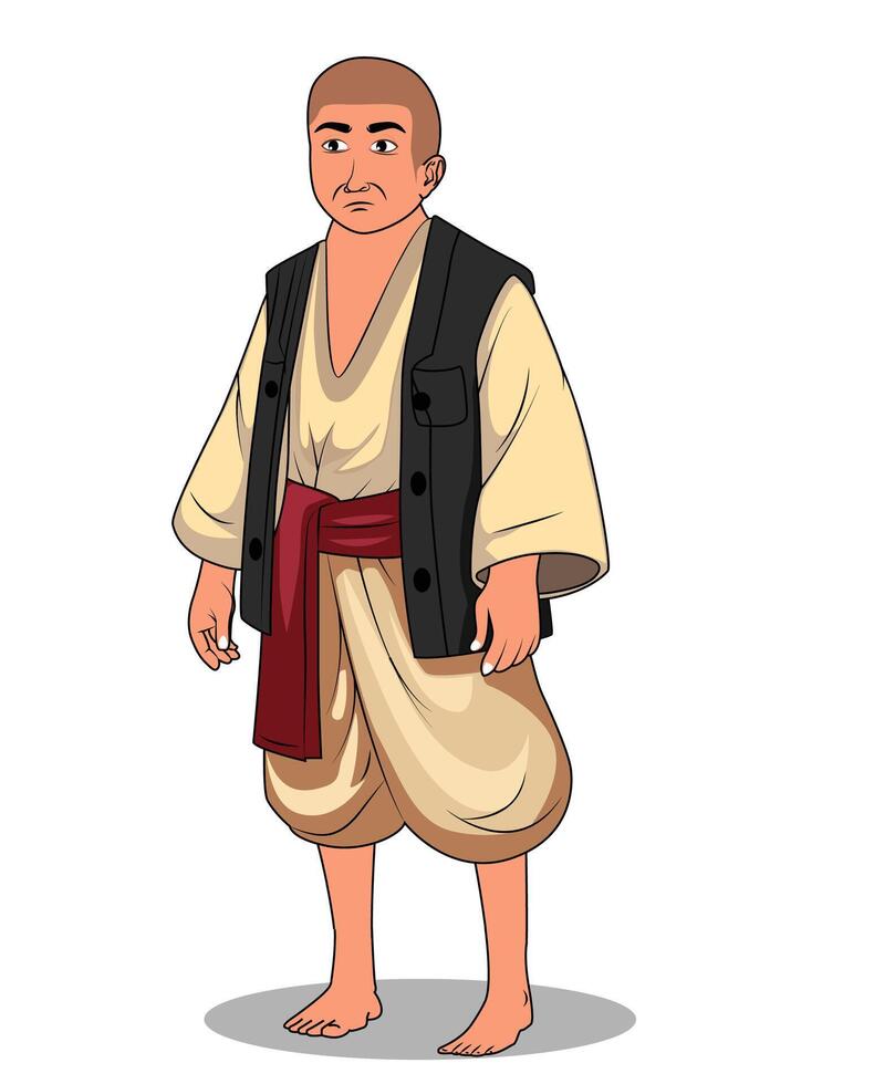 Creating a Cartoon Figure of a Rural Poor Man vector