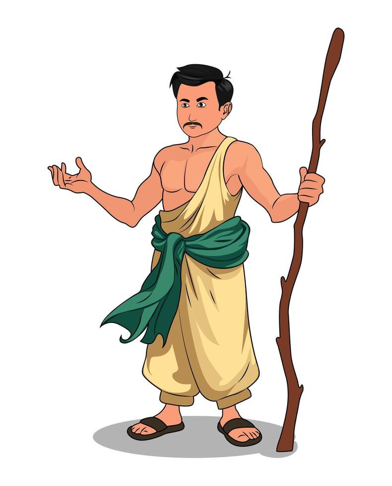 Rural Poor Man Character Design for a Cartoon vector