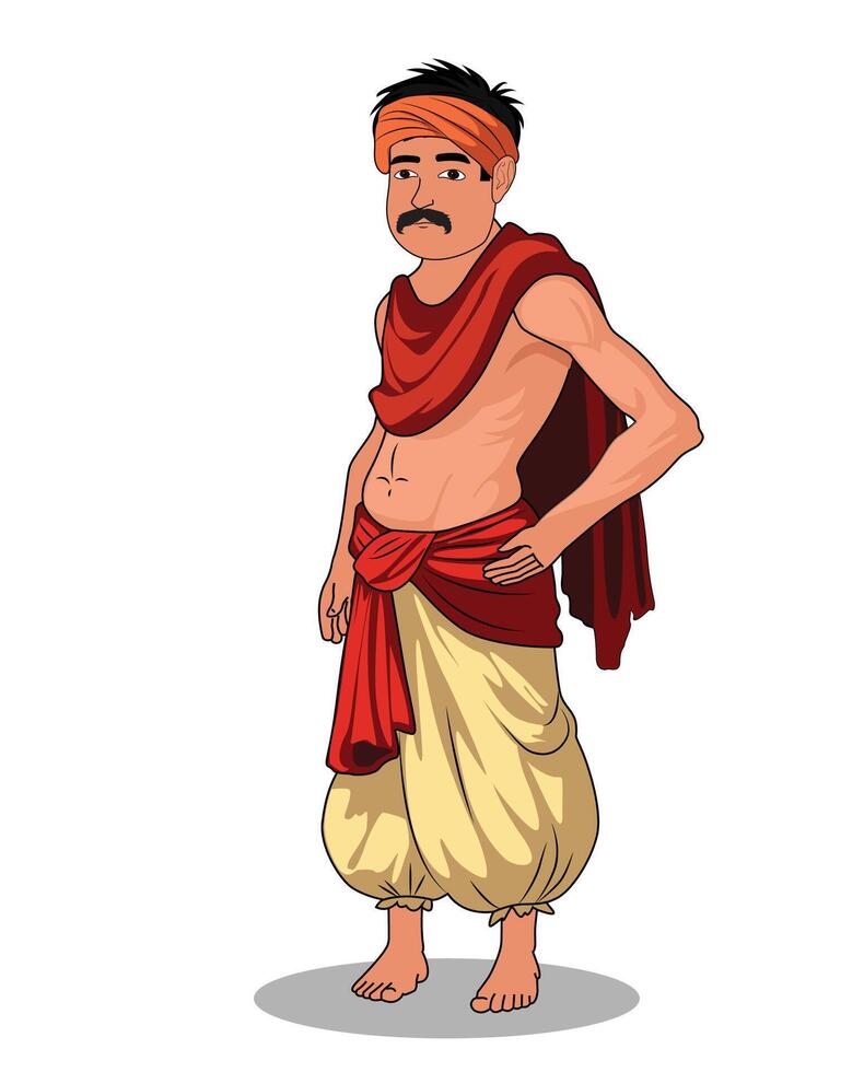 A three quarter pose man cartoon character design vector