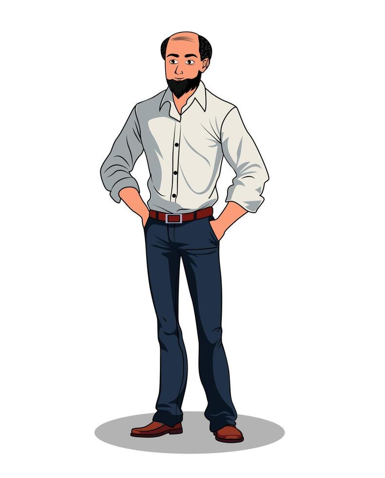 A man in a formal outfit cartoon character design vector