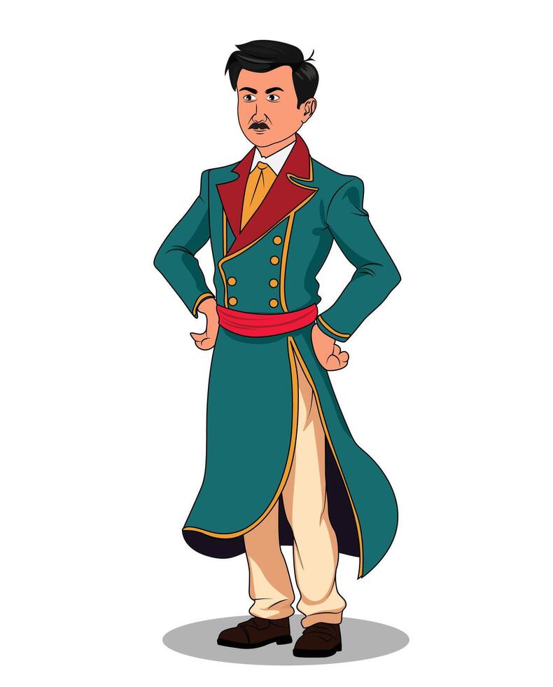 A man character design standing pose with attitude vector