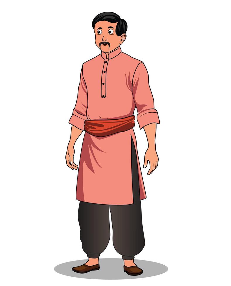 Cartoon Character Sketch of a Poor Villager vector