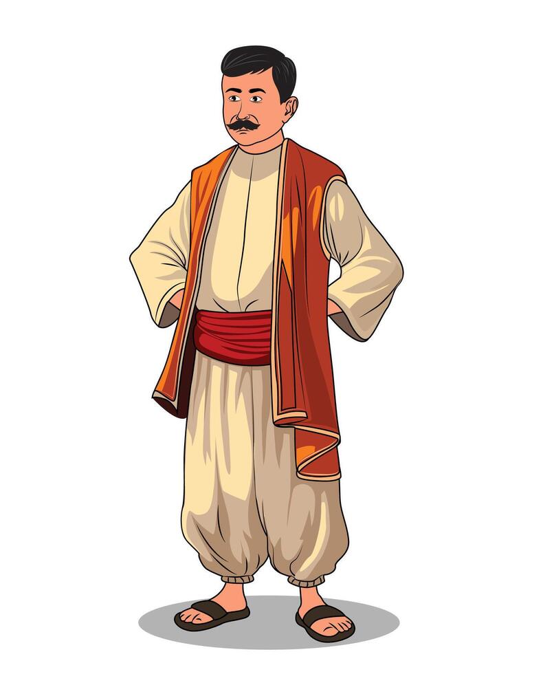 Cartoon Character Sketch of a Rich Villager vector