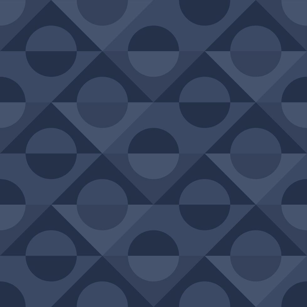 Seamless pattern, geometric rhombus with circle pattern in blue color. vector