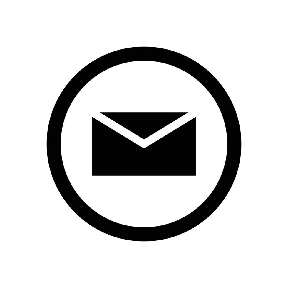 Mail icon. Envelope symbol. Flat design style eps 10. Letter icon illustration element design, email in circle with black line style vector