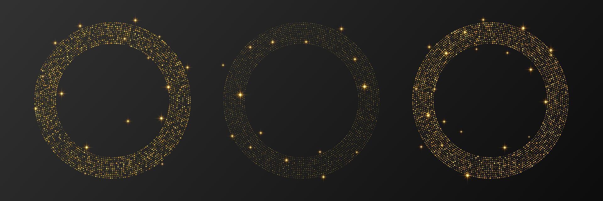 Abstract gold glowing halftone dotted background vector
