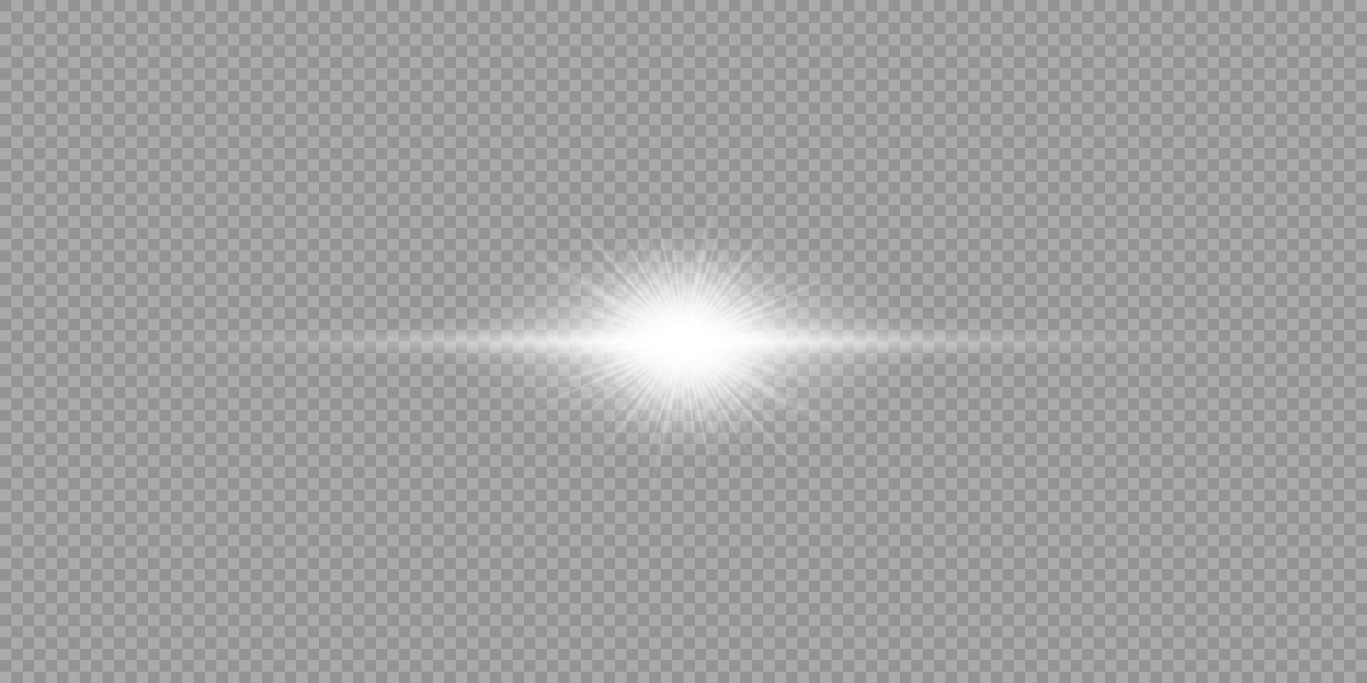White horizontal light effect of lens flares vector