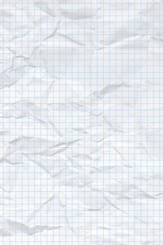 White clean crumpled checkered paper vector