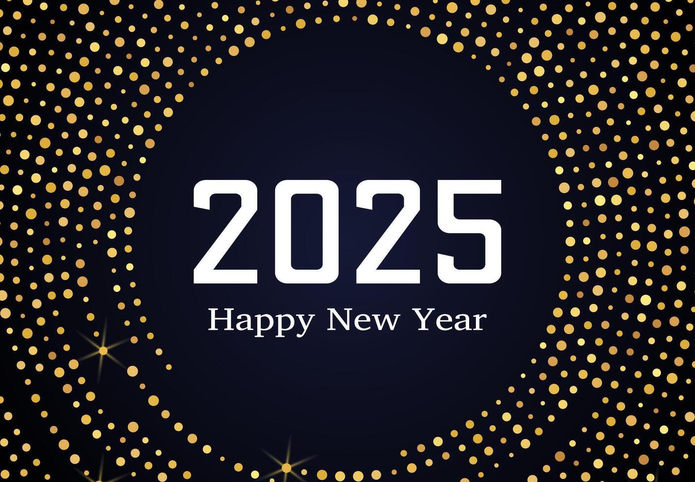 2025 Happy New Year of gold glitter pattern vector