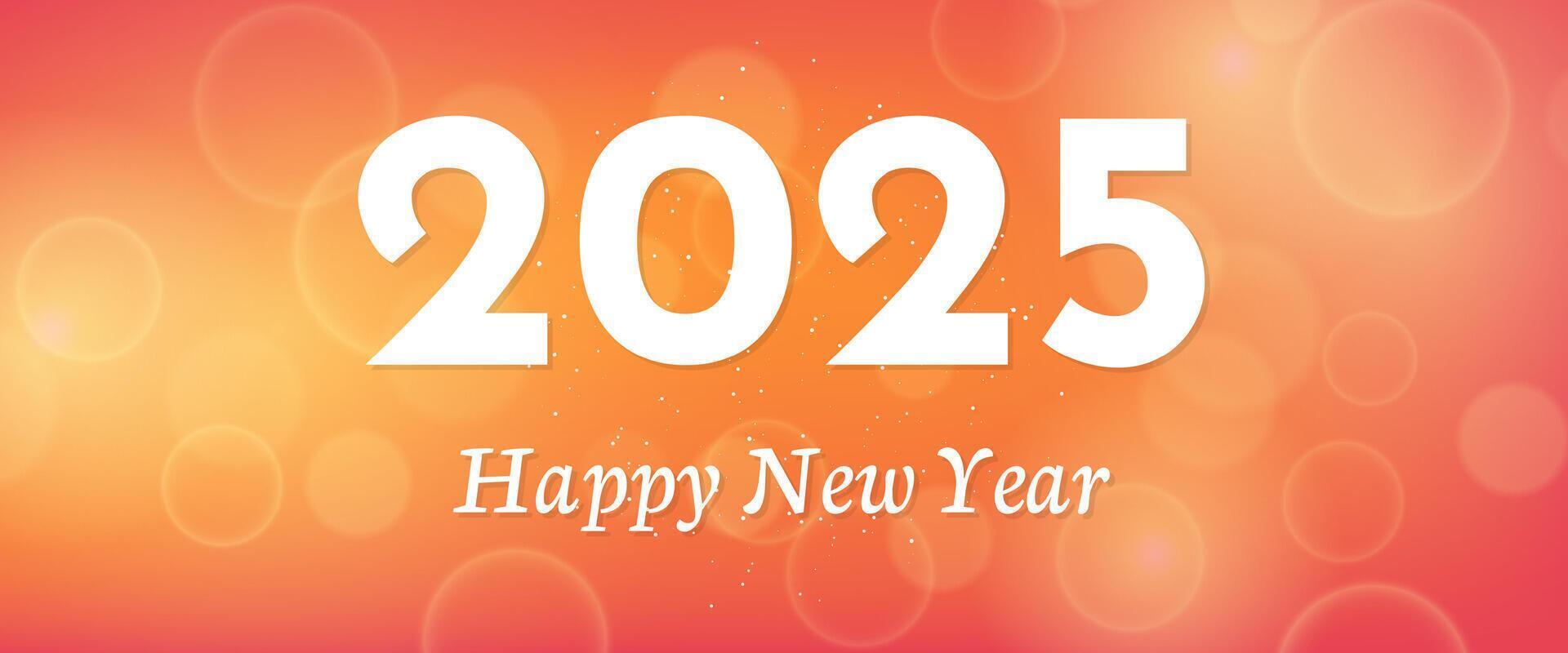 Happy new year 2025 inscription on blurred background vector