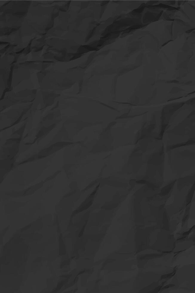Black clean crumpled paper vector