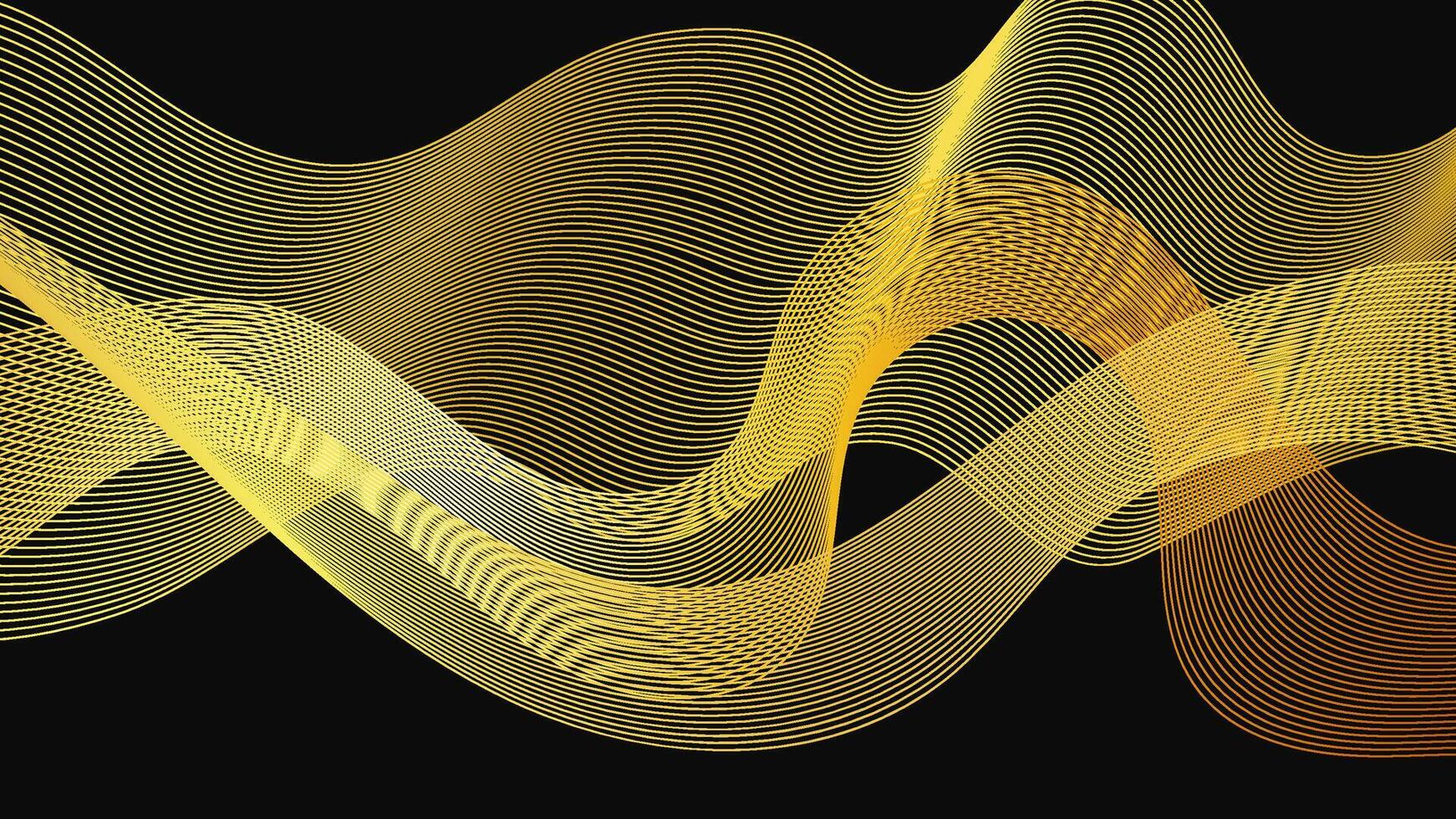 Abstract backdrop with luxury golden waves vector