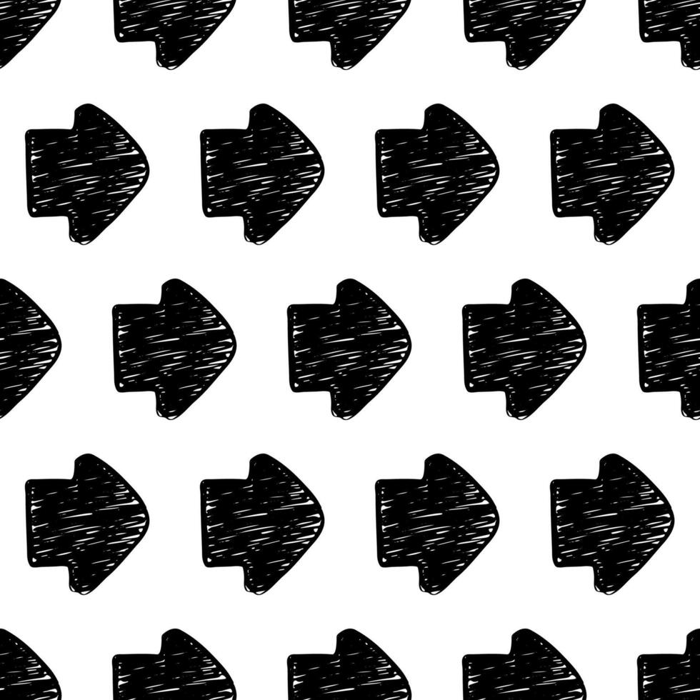 Seamless pattern with black hand drawn arrows vector