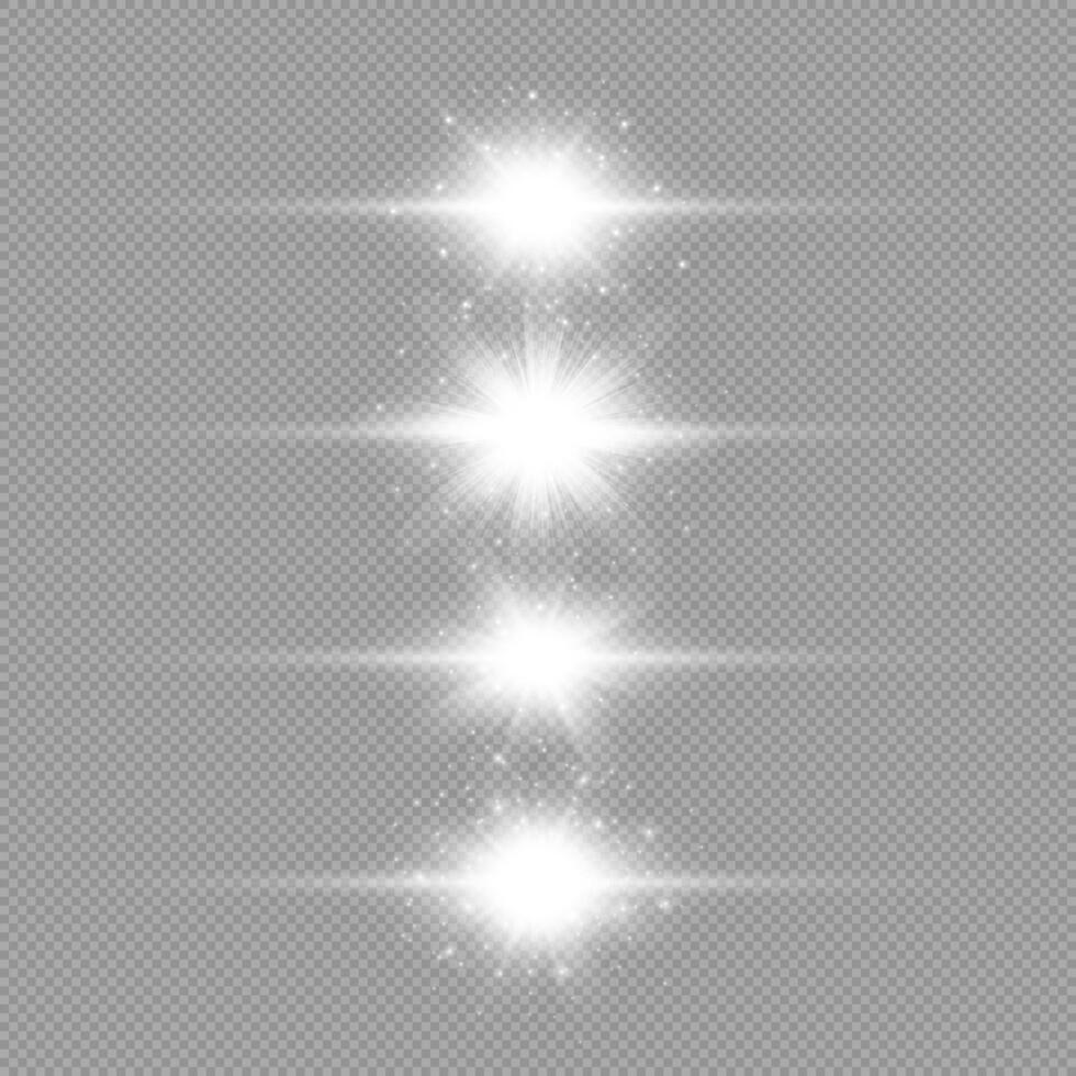 White horizontal light effect of lens flares vector