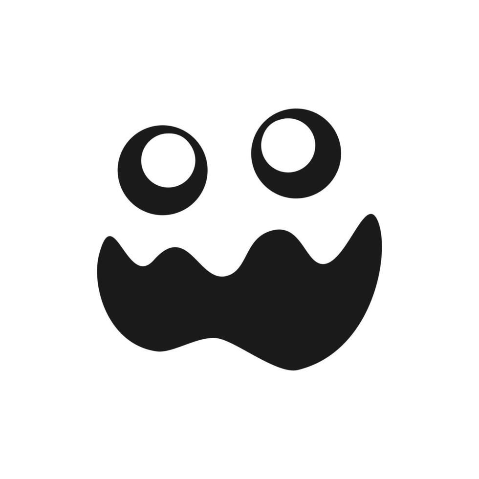 Funny Happy Monster Face, Jack O Lantern Halloween Pumpkin Icon. Cute Funny Evil Face Expression. vector