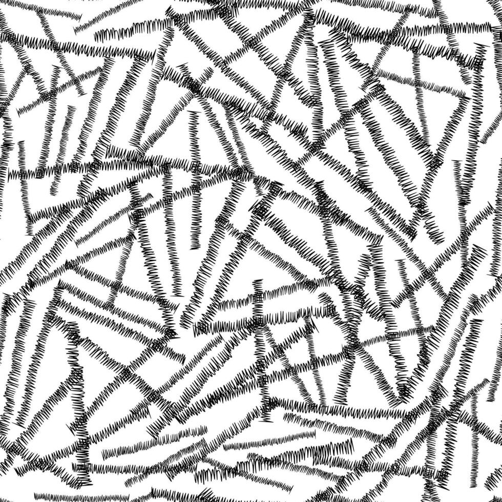 Seamless pattern with black pencil brushstrokes vector
