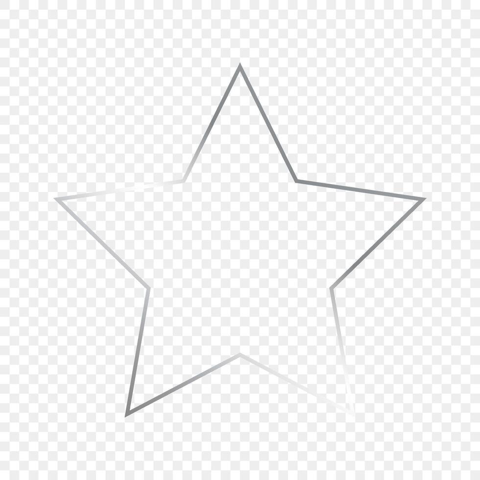 Silver glowing star shape frame vector